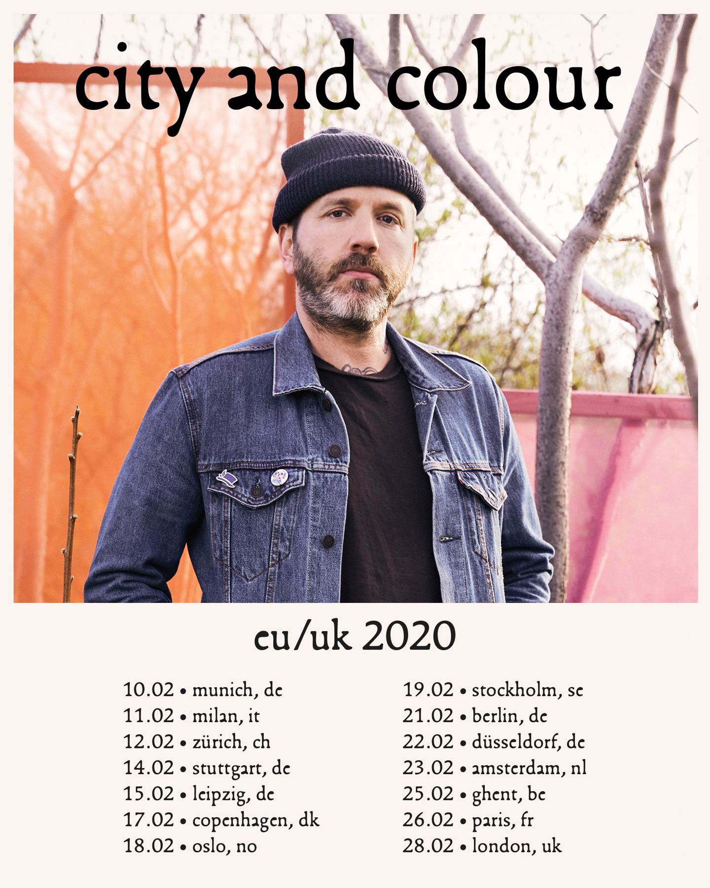 City And Colour - Europe / UK Tour 2020